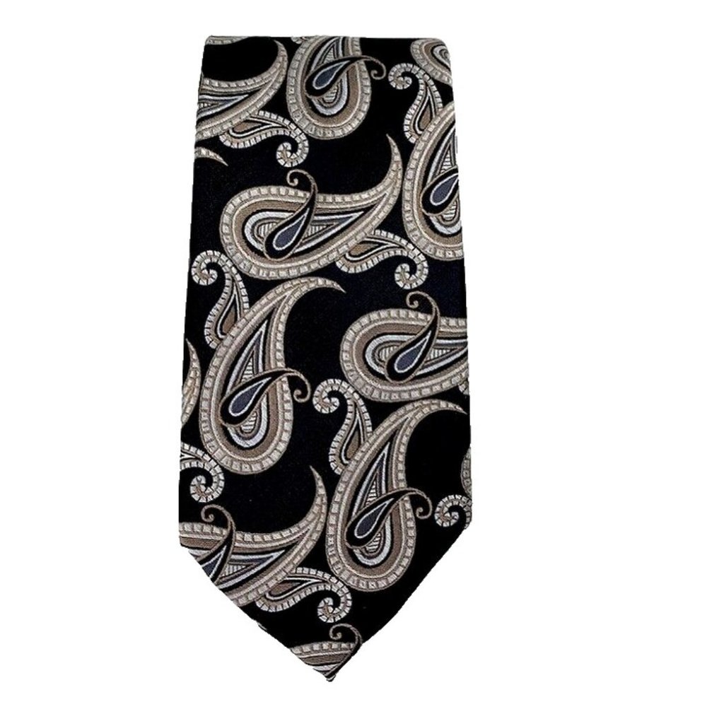 NWT Michael Kors Tie Silk Black Pandora Paisley Mens